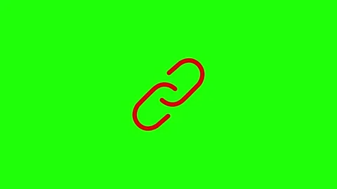 Red link chain icon animation on green screen, creating a seamless connecti.. Stock Footage 333878188