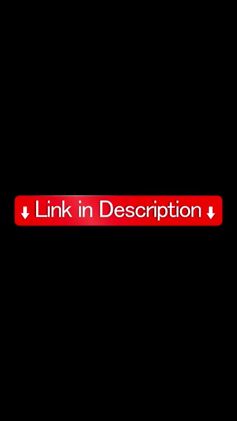 Red link in description button white downward arrows, bold text, and black empty Stock Footage 340479806