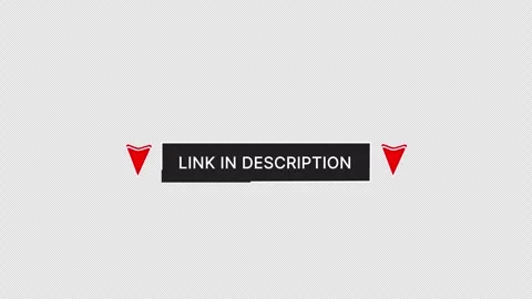 Red Link in Description Downward Arrows Animation Alpha 4K Vídeos de archivo 347727745
