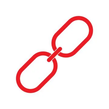 Red link flat vector icon isolated on white background Stock Illustration