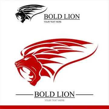 RED LION COMBINE WITH TEXT Stock Illustration