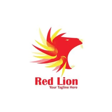 Red Lion logo vector template Stock Illustration