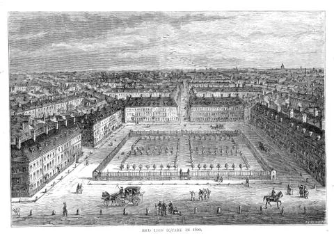 Red Lion square Stock Illustration