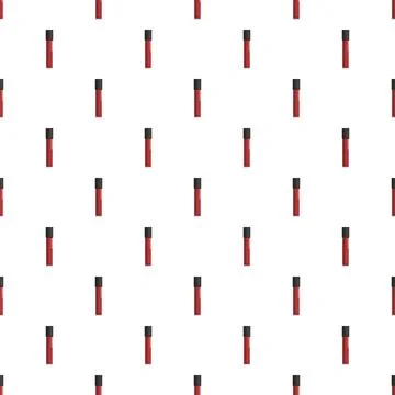 Red lip gloss tubes seamless repeating pattern Illustrazione stock