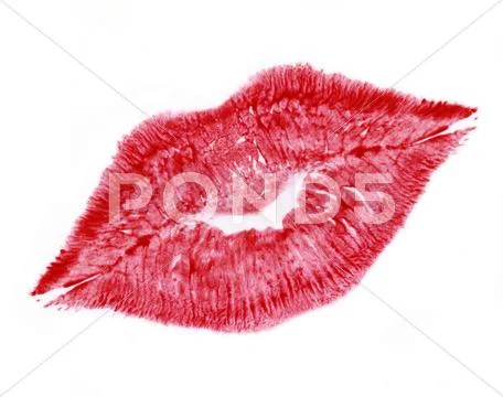 Red lip print Stock Photos