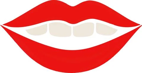 A red lip with white teeth Stock Illustration