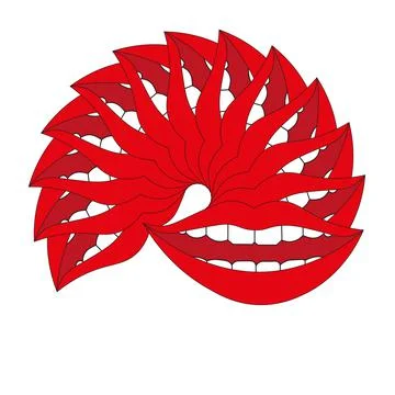 Red lips and white teeth vector pattern Stock Illustration