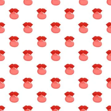 Red lips blowing bubble gum seamless pattern Ilustración de archivo