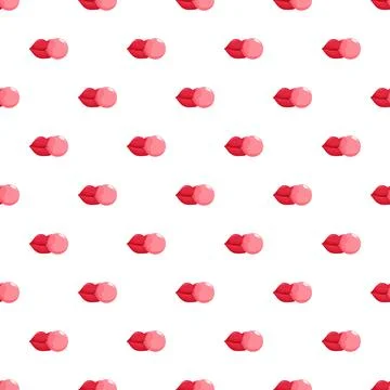 Red lips blowing bubblegum seamless pattern background 스톡 일러스트
