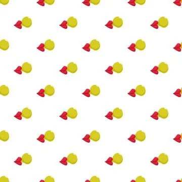 Red lips blowing yellow bubblegum seamless pattern 库存插图
