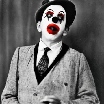 Red Lips Clown Ilustração Stock