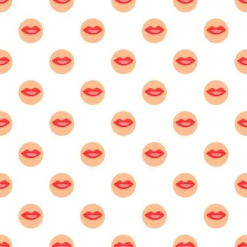 Red lips flat design repeating seamless pattern Ilustración de archivo