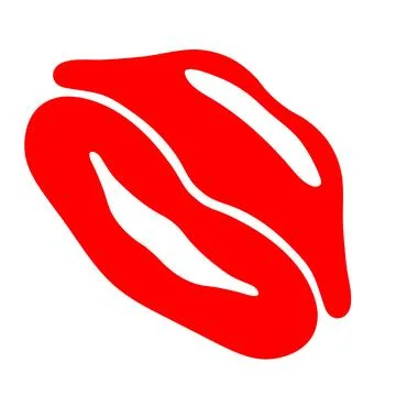 Red lips icon Stock Illustration
