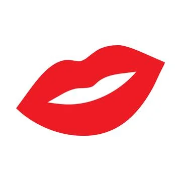 Red Lips Icon Stock Illustration
