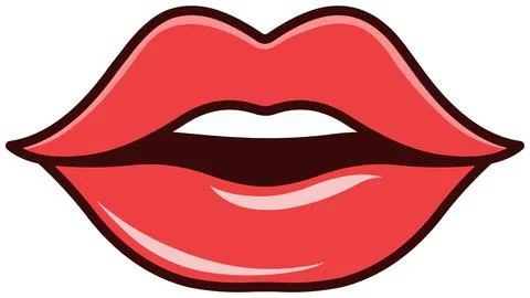 Red Lips Icon Stock Illustration