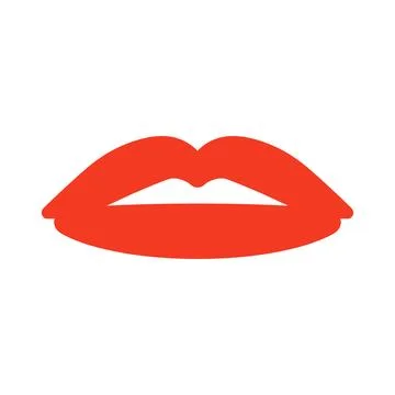 Red lips icon isolated on white background Stock Illustration