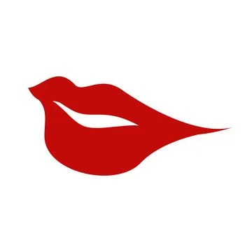 Red Lips Icon Vector Illustration Stock Illustration