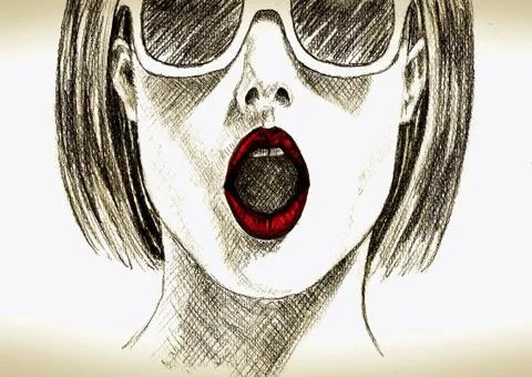 Red lips Stock Illustration