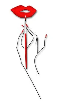 Red lips Stock Illustration