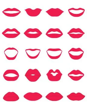 Red lips Stock Illustration
