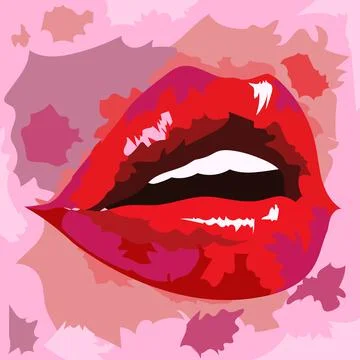 Red lips Stock Illustration