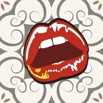 Red lips  Stock Illustration