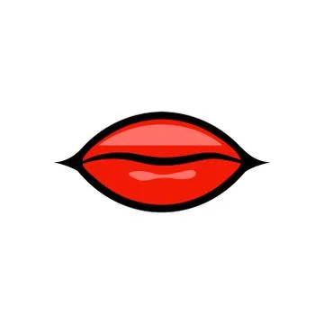 Red lips illustration vector design isolated on white background Illustrazione stock