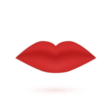 Red lips isolated on white background. Sexy lip icon. Glamour fashion vector  Stockillustratie