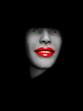 Red Lips Lady Stock Illustration