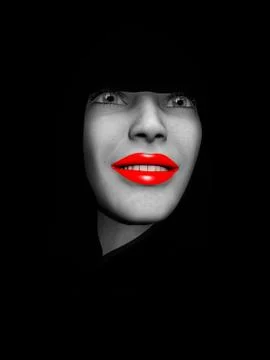 Red Lips Lady Stock Illustration