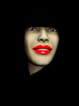 Red Lips Lady Illustrazione stock