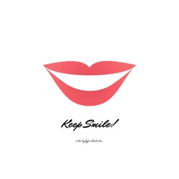 Red lips logotype icon Illustrazione stock