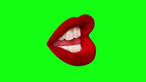 Red lips moving against green screen | Stock Video | Pond5