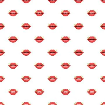 Red lips pattern showing bad breath concept Stock Illustration