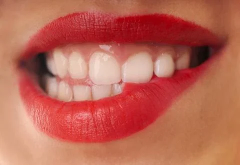 Red lips. Foto stock