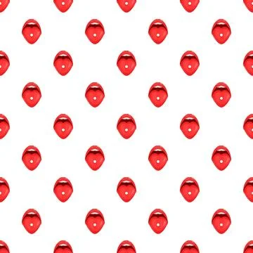 Red lips with pill on tongue pattern Stock Illustration