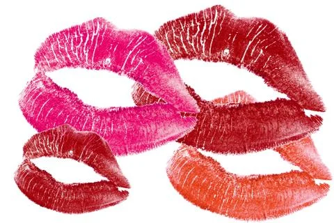 Red lips print Stock Photos