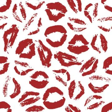 Red lips seamless pattern Stock Illustration