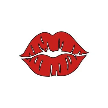 Red lips vector illustration Stock Illustration