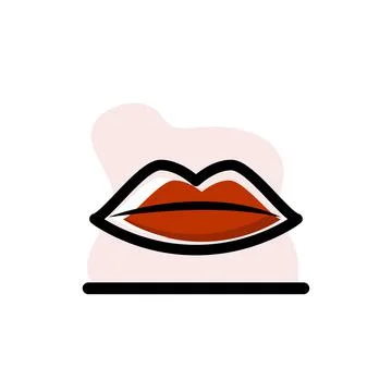 Red Lips Vector Illustration Vector Icon Conceptual Design Stock Illustration