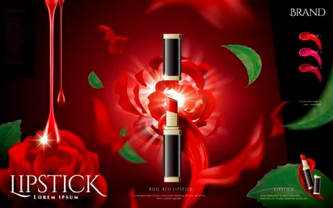 Red lipstick ads Stockillustratie