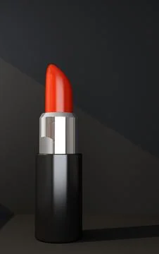 Red lipstick on black vertical background Stock Illustration