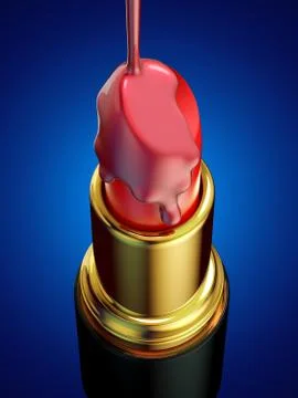 Red lipstick on blue background Stock Illustration