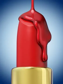 Red lipstick on blue background Stock Illustration