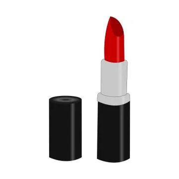 Red lipstick with cap Stock Illustration