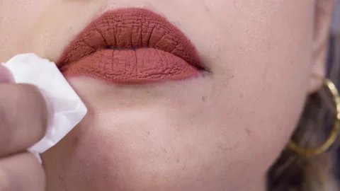 Red Lipstick Cleanup Video stock 131565082