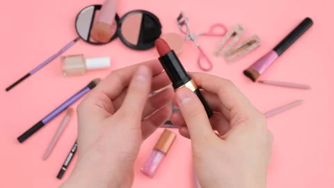 Red lipstick Stock Footage 280223812