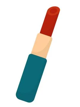 Red lipstick. Isolated on a white background. Simple flat vector illustration Stock Illustration