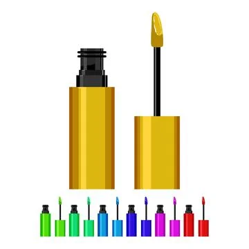 Red lipstick makeup cartoon vector graphic Stock Illustration