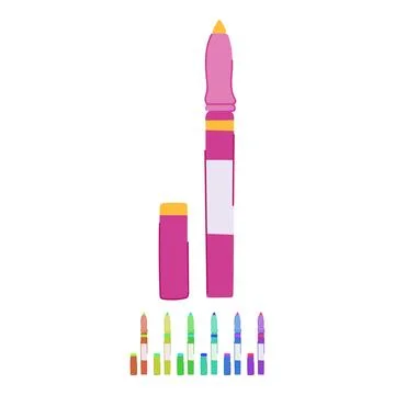 Red lipstick makeup vector cartoon graphic Ilustración de archivo